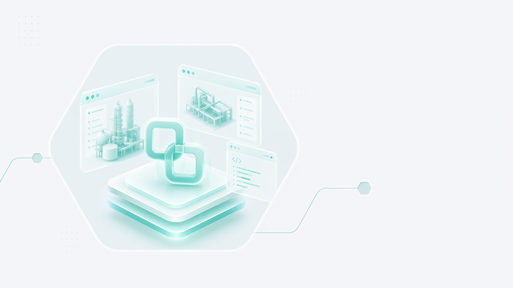 Connected industrial plant and BIM information in the PIM Solutions illustration